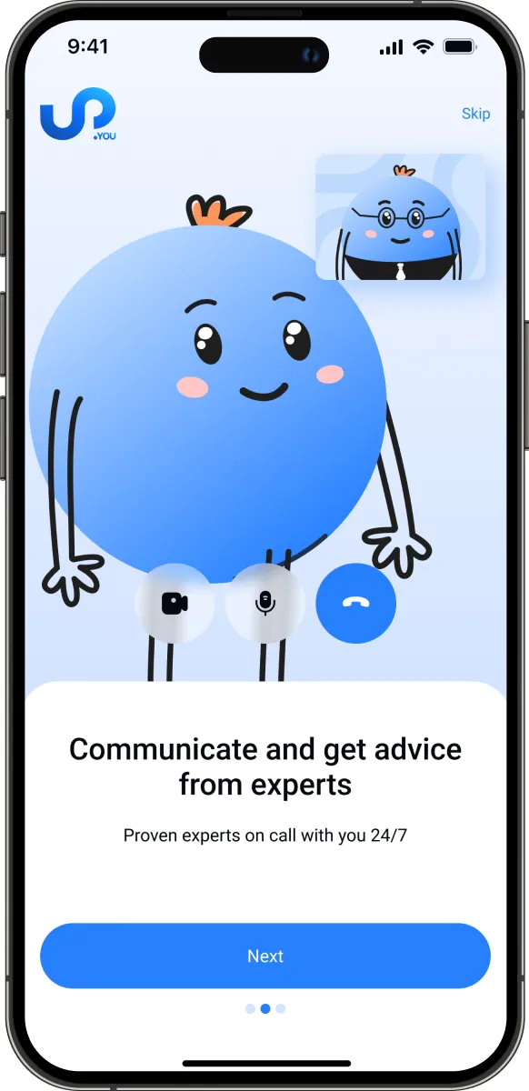 UpYou app screen
