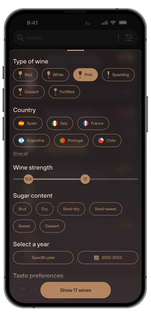 Vinsby app screen