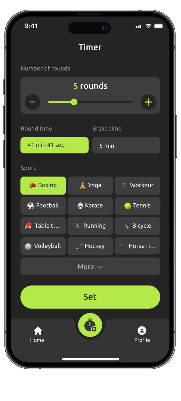 Time to Train app screen