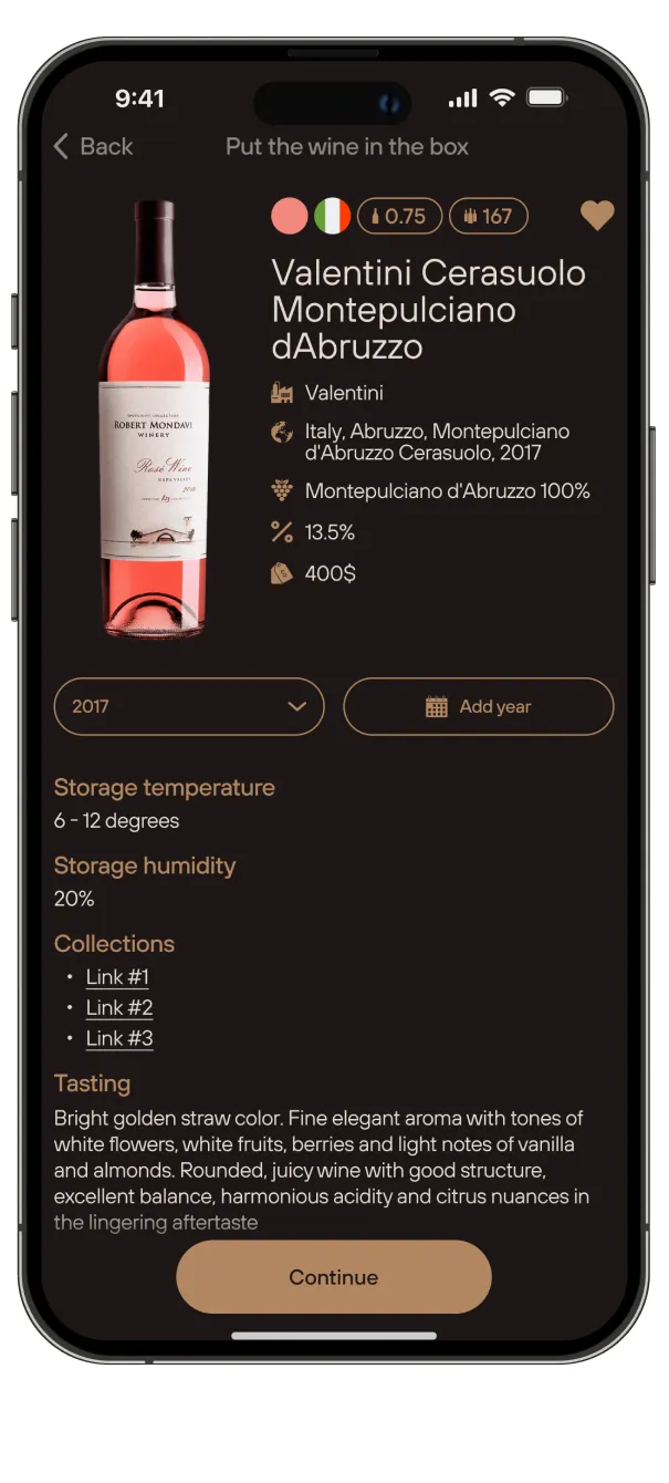 Vinsby app screen